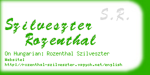 szilveszter rozenthal business card